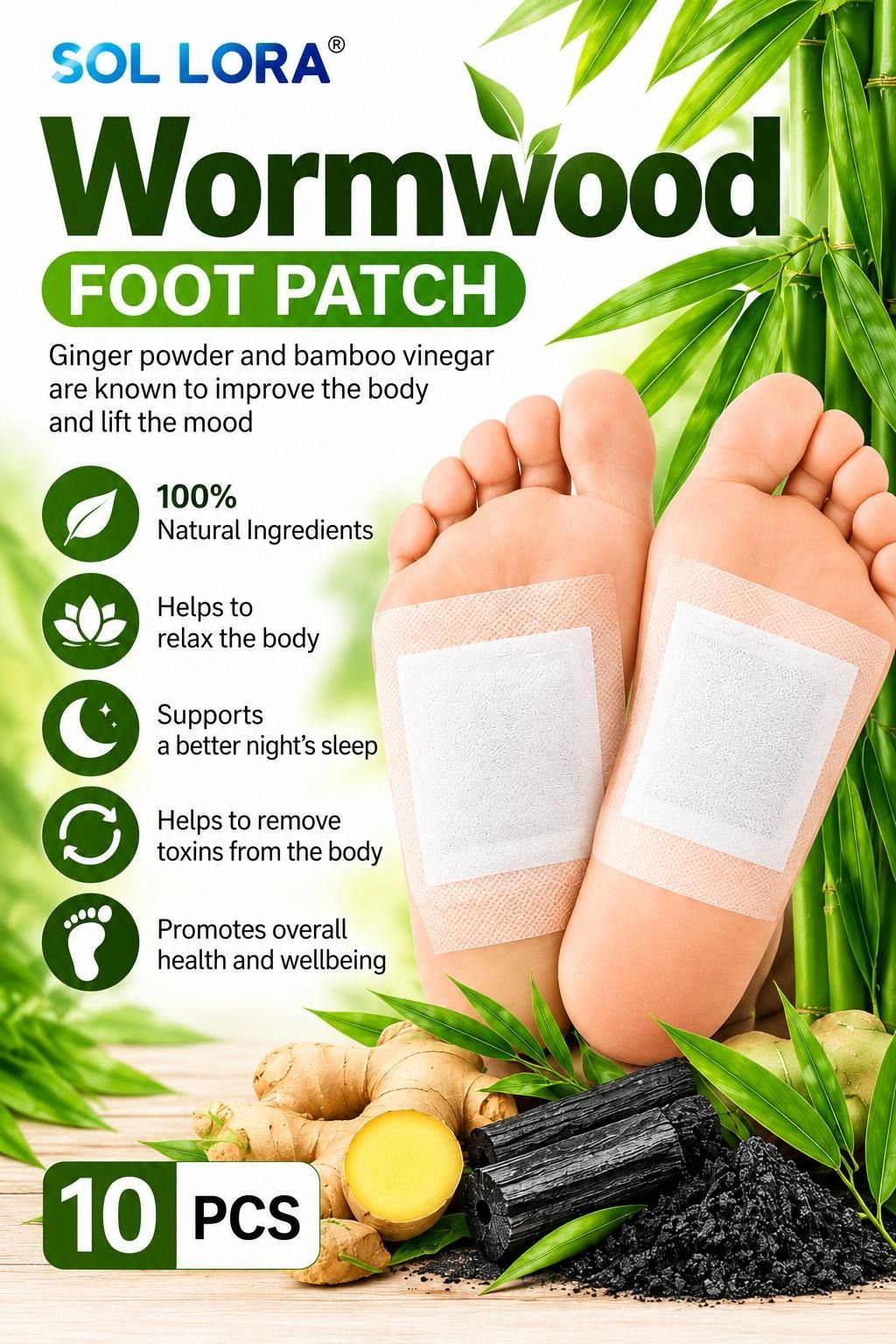SOL LORA Wormwood Foot Patch 10-piece pack